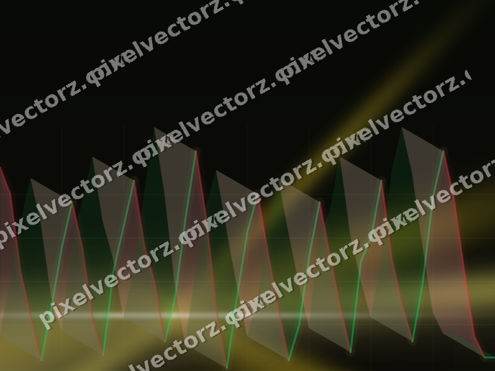 Glowing neon chart background in amber and yellow