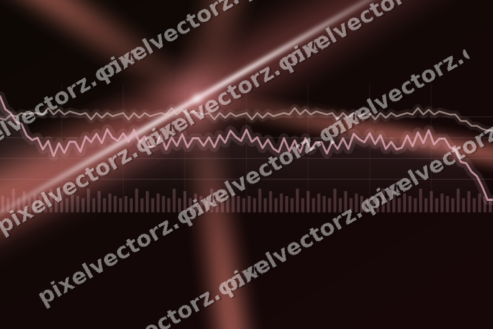 Glowing neon chart background in pink and red