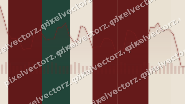 Soft pastel chart background in dark red and dark green