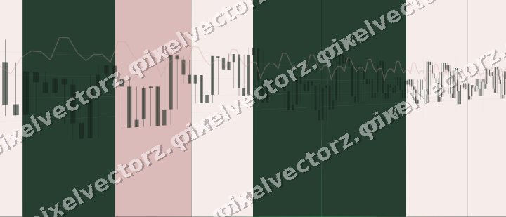 Glowing neon chart background in green and red