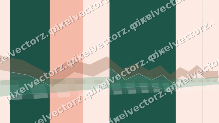 Glowing neon chart background in green and orange