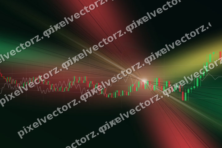 Glowing neon chart background in red and orange