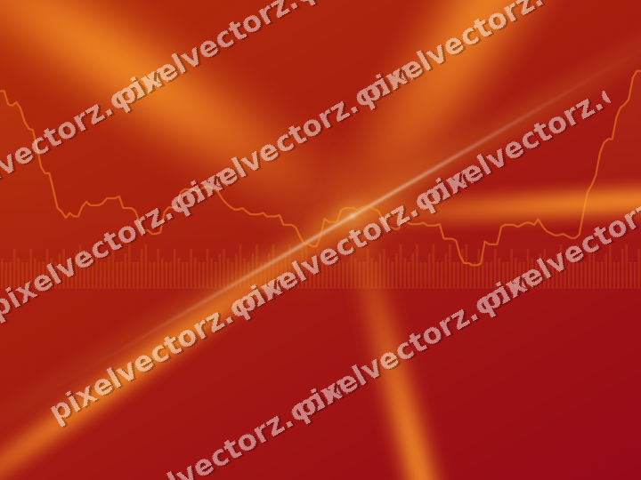 Glowing neon chart background in orange and amber