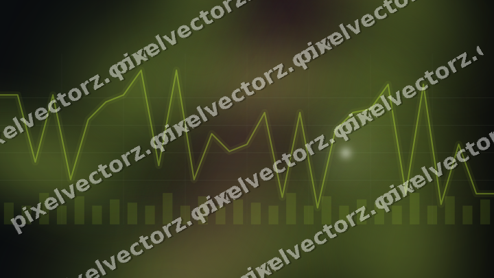 Glowing neon chart background in lime and amber