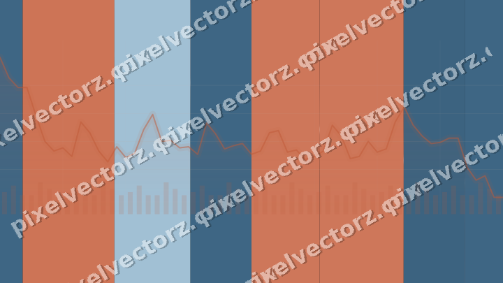 Glowing neon chart background in orange and cyan