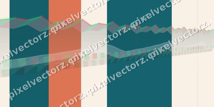 Glowing neon chart background in dark teal and orange