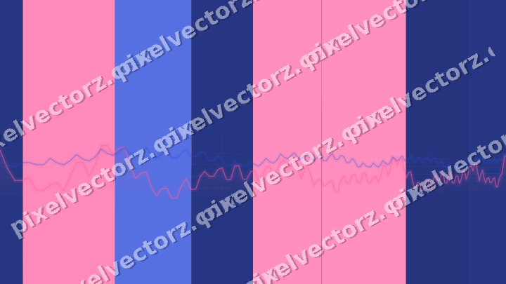 Glowing neon chart background in pink and blue