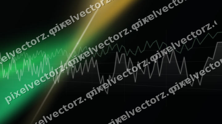 Glowing neon chart background in green and amber