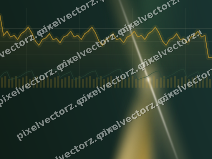 Glowing neon chart background in amber and dark green