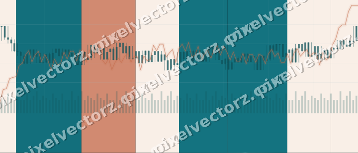 Glowing neon chart background in teal and orange
