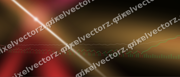 Glowing neon chart background in red and orange