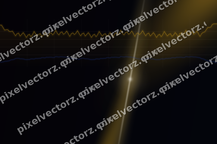 Glowing neon chart background in amber and blue