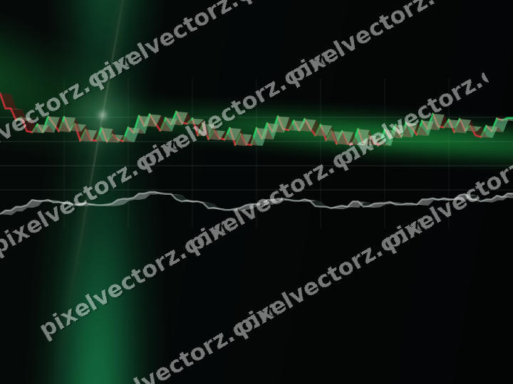Glowing neon chart background in green and amber