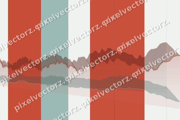 Glowing neon chart background in red and orange