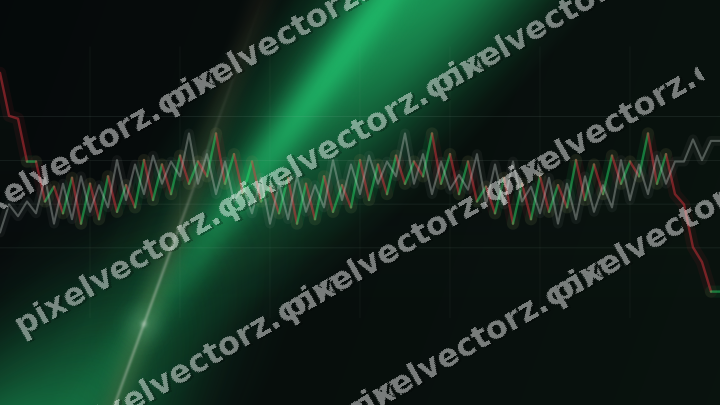 Glowing neon chart background in green and orange