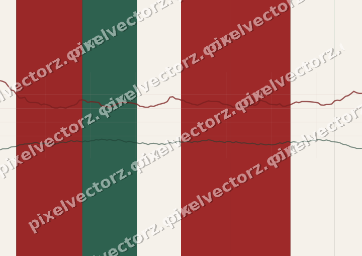 Glowing neon chart background in red and green
