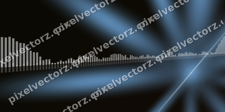 Glowing neon chart background in blue and orange
