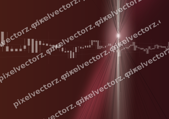 Glowing neon chart background in dark pink and red
