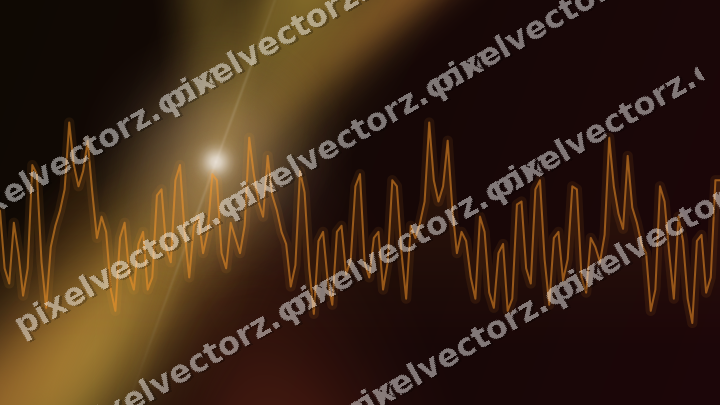Glowing neon chart background in orange and amber