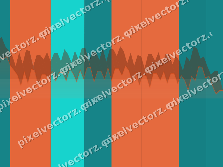 Glowing neon chart background in orange and teal