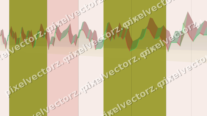 Glowing neon chart background in yellow and red