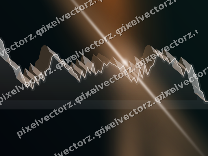 Glowing neon chart background in orange and teal