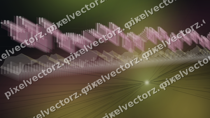 Glowing neon chart background in lime and amber
