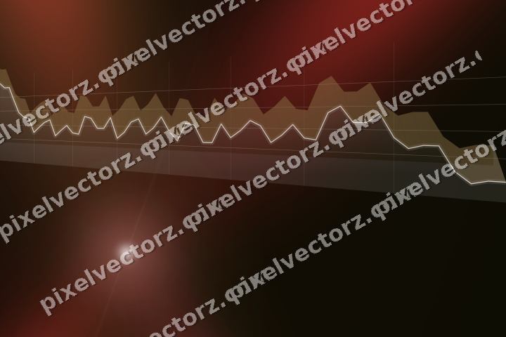 Glowing neon chart background in red and orange