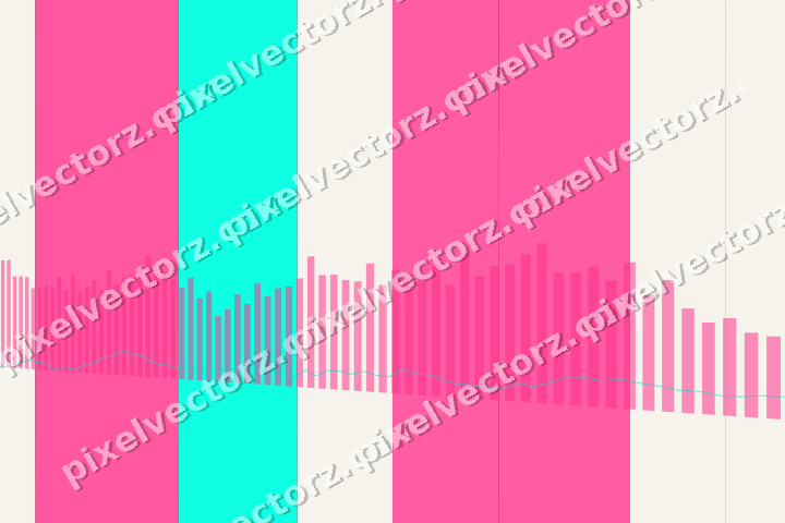 Glowing neon chart background in pink and orange