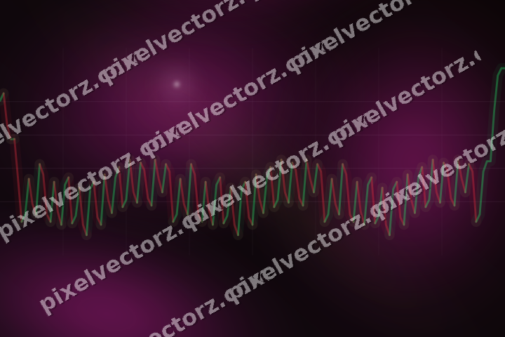 Glowing neon chart background in magenta and lime