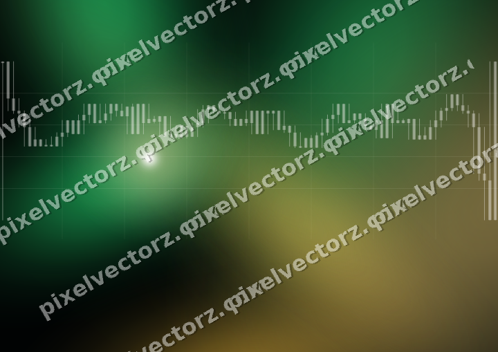 Glowing neon chart background in amber and green