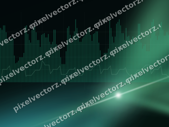 Glowing neon chart background in green and teal