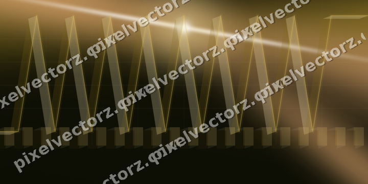 Glowing neon chart background in amber and orange