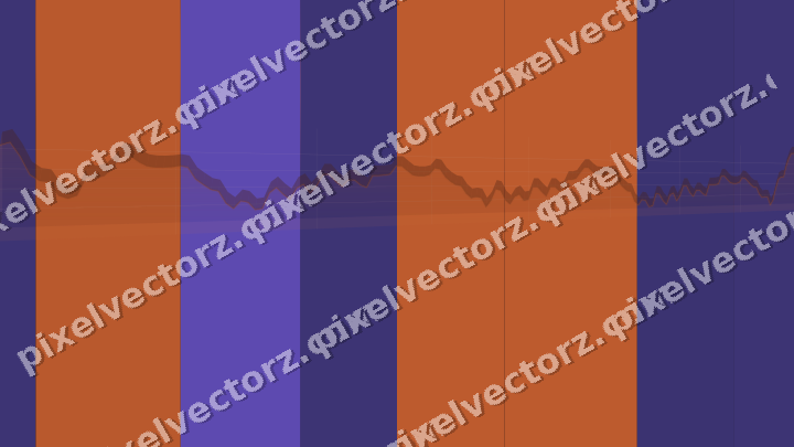Glowing neon chart background in orange and blue