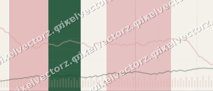 Glowing neon chart background in red and green