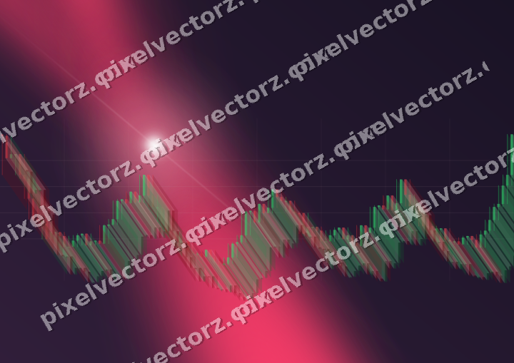 Glowing neon chart background in pink and amber