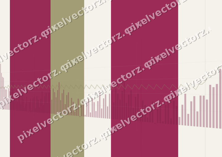 Glowing neon chart background in pink and yellow
