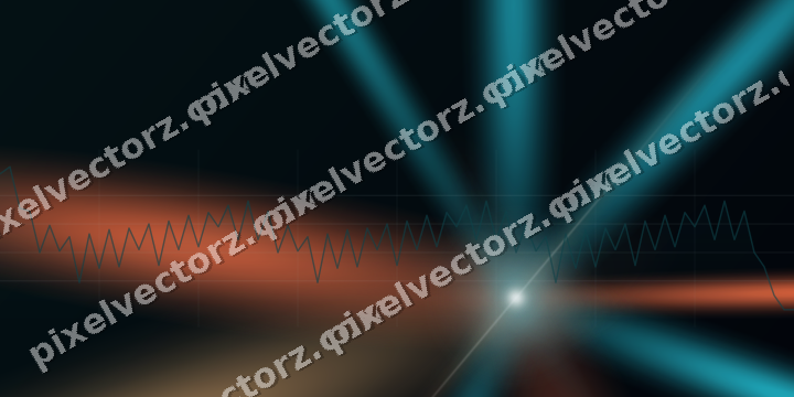 Glowing neon chart background in teal and orange