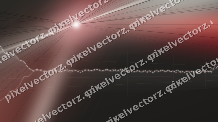 Glowing neon chart background in red and pale amber