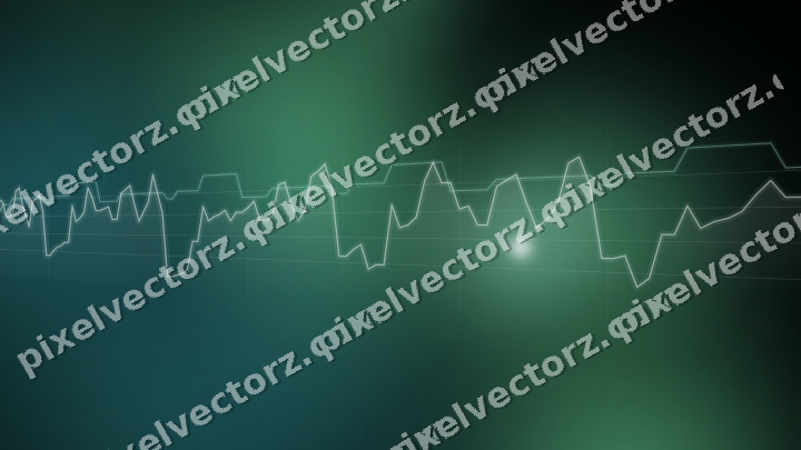 Glowing neon chart background in green and teal