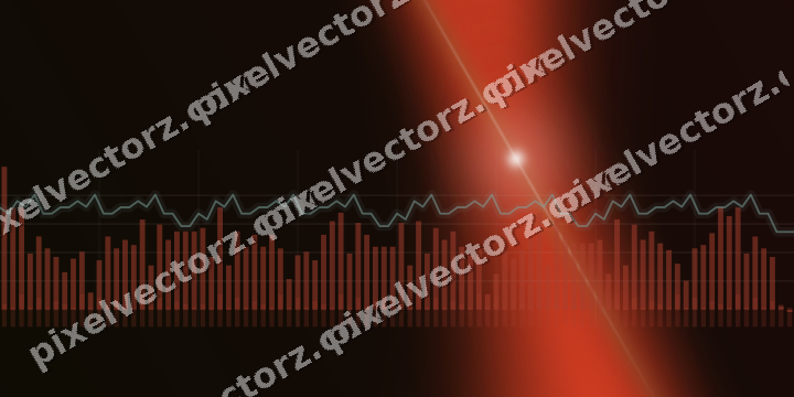 Glowing neon chart background in red and orange