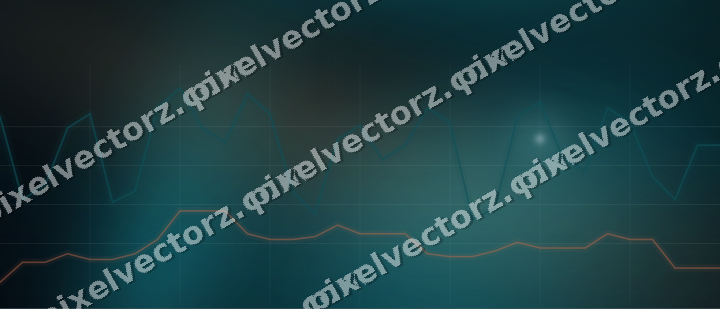 Glowing neon chart background in teal and orange