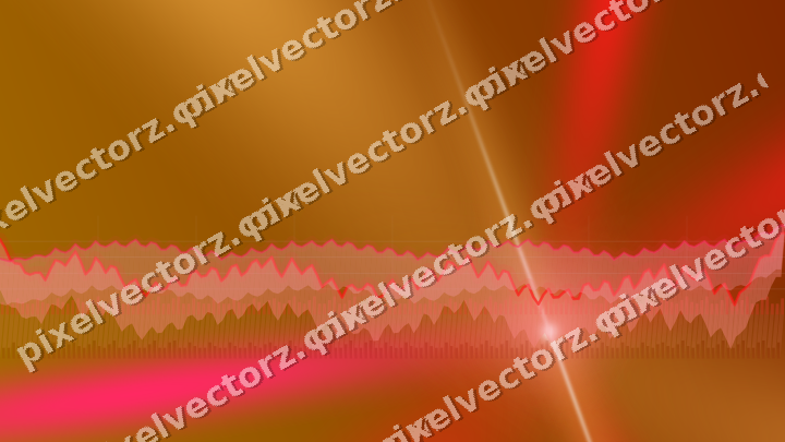 Glowing neon chart background in red and orange