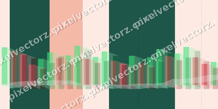 Glowing neon chart background in green and orange
