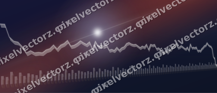 Glowing neon chart background in dark blue and red