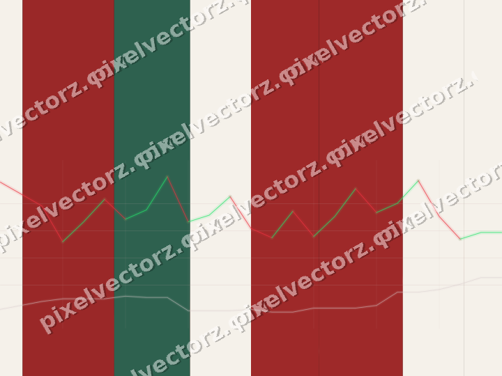 Glowing neon chart background in red and green