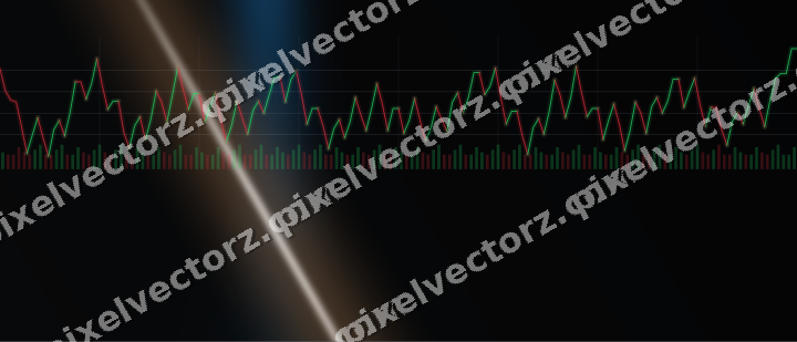 Glowing neon chart background in blue and orange