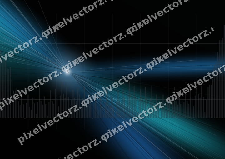 Glowing neon chart background in blue and teal