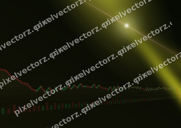 Glowing neon chart background in yellow and red