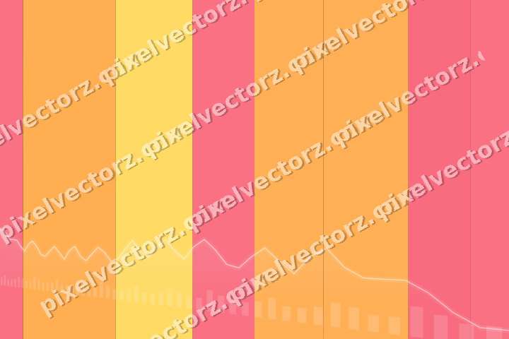 Glowing neon chart background in orange and amber